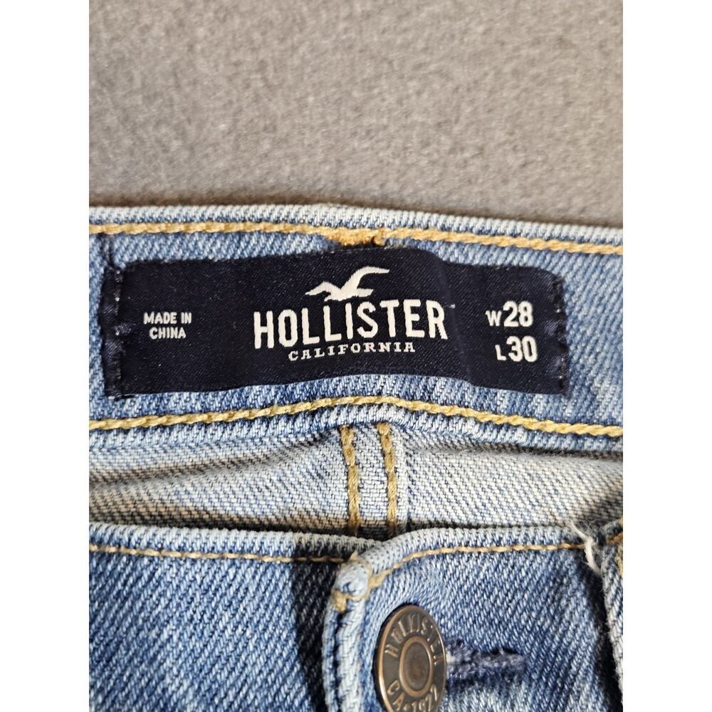Hollister Jeans Mens 28x30 Blue Denim Dad Epic Flex Straight Medium Wash Stretch - Picture 5 of 13